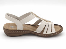 Afbeelding in Gallery-weergave laden, 153-11-012 Dames Sandalen Mode Rieker 60806-80 Lichtbeige  (3554)
