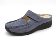 181-75-006 Dames Pantoffel-Muilen Leer Wolky Roll Slipper 0622713-840 Donkerblauw  (3841)