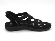 Afbeelding in Gallery-weergave laden, 152-99-015 Dames Sandalen Sportief Skechers Reggae Slim-Stretch Flex 163460 BBK Zwart  (3624)
