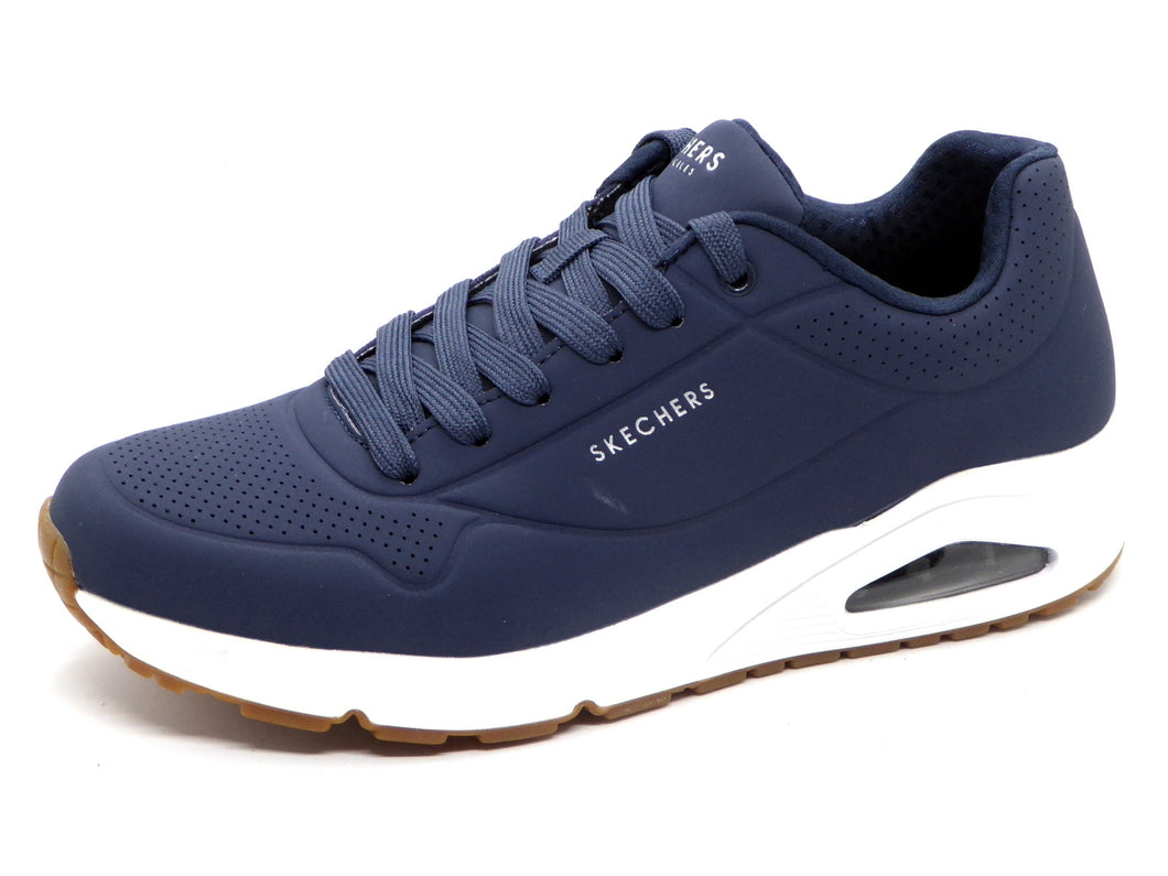 232-79-002 Heren Veterschoenen Sportief Skechers Uno Stand on Air 52458 NVY Donkerblauw  (1904)