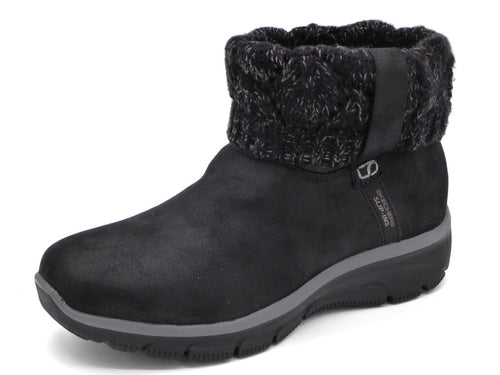 172-99-071 Dames Hoge Schoenen Boot Plat Skechers Easy Going Cozy Weather 2 168033 BLK Zwart  (3438)