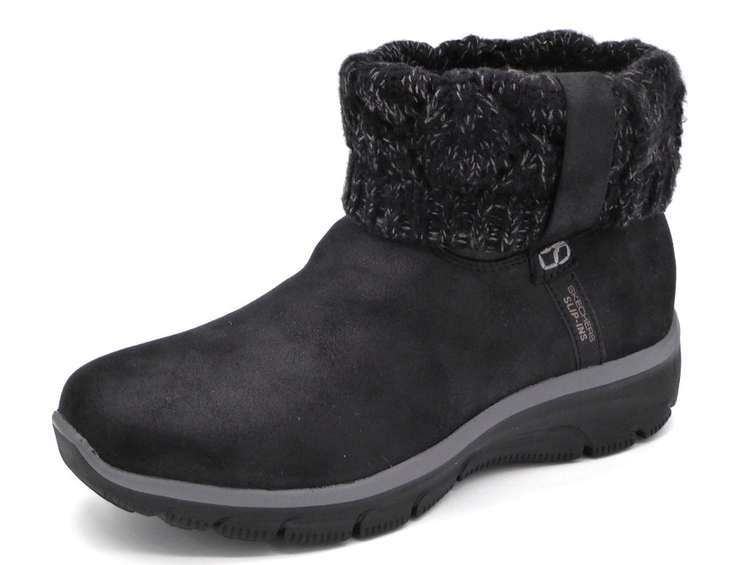 172-99-071 Dames Hoge Schoenen Boot Plat Skechers Easy Going Cozy Weather 2 168033 BLK Zwart  (3438)
