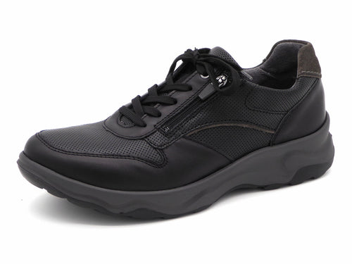 231-99-017 Heren Veterschoenen Comfort Waldlaufer 718006-316-991 Zwart Wijdte H (3307)