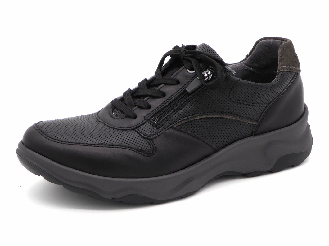 231-99-017 Heren Veterschoenen Comfort Waldlaufer 718006-316-991 Zwart Wijdte H (3307)