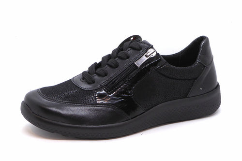 131-99-022 Dames Veterschoenen  Comfort Sens 1421-11611W7  Kira 01 Zwart Wijdte K (3412)