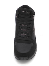 Afbeelding in Gallery-weergave laden, 172-99-070 Dames Hoge Schoenen Boot Plat Skechers Uno Stacre Shine 177181 BBK Zwart  (3434)
