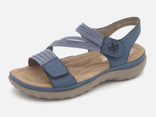 Afbeelding in Gallery-weergave laden, 153-75-004 Dames Sandalen Mode Rieker 64870-14 Middenblauw  (2295)
