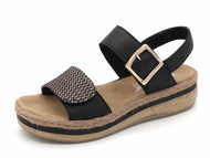 153-91-014 Dames Sandalen Mode Rieker V0951-00 Zwart Combi  (2974)