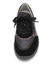 Afbeelding in Gallery-weergave laden, 131-91-002 Dames Veterschoenen  Comfort Waldlaufer 831004-980-768 Zwart Combi Wijdte M (3296)

