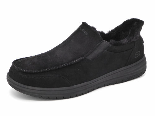 293-99-005 Heren Pantoffel-Gesloten Gevoerd Skechers Slip-Ins Murette Scofield 205606 BBK Zwart  (3459)