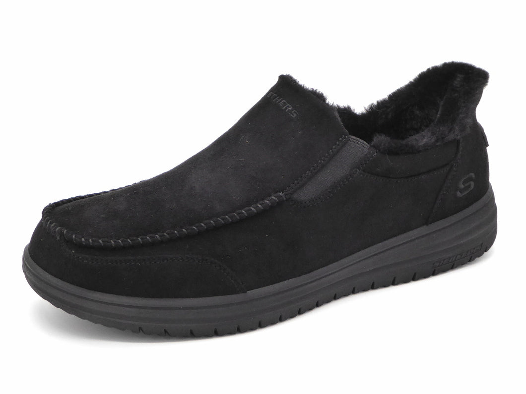 293-99-005 Heren Pantoffel-Gesloten Gevoerd Skechers Slip-Ins Murette Scofield 205606 BBK Zwart  (3459)