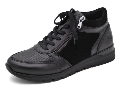 172-99-061 Dames Hoge Schoenen Boot Plat Remonte R6776-02 Zwart  (3336)