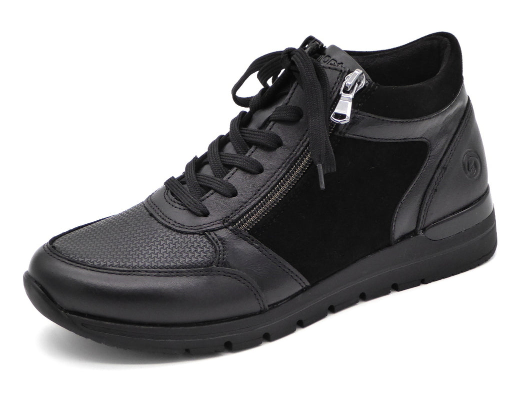 172-99-061 Dames Hoge Schoenen Boot Plat Remonte R6776-02 Zwart  (3336)