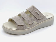 161-19-006 Dames Open Slippers Comfort Rohde 5221-18 Donkerbeige  (3574)