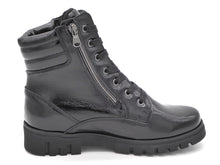 Afbeelding in Gallery-weergave laden, 172-95-006 Dames Hoge Schoenen Boot Plat Waldlaufer 723807-143-001 Zwart Lak Wijdte H (3299)

