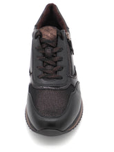 Afbeelding in Gallery-weergave laden, 133-91-005 Dames Veterschoenen  Sneaker Jana 23774-095 Zwart Combi Wijdte H (2743)
