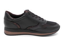 Afbeelding in Gallery-weergave laden, 133-91-005 Dames Veterschoenen  Sneaker Jana 23774-095 Zwart Combi Wijdte H (2743)
