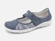 113-75-001 Dames Bandschoenen Mode Remonte R3510-12 Middenblauw Wijdte G (1866)