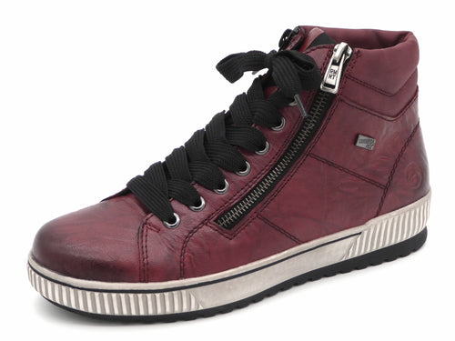 172-35-003 Dames Hoge Schoenen Boot Plat Remonte D0772-36 Middenrood  (3334)