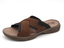 Afbeelding in Gallery-weergave laden, 263-25-012 Heren Open Slippers Mode Rieker 21493-22 Middenbruin  (3569)
