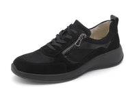 131-99-030 Dames Veterschoenen  Comfort Waldlaufer 698008-403-001 Zwart Wijdte K (3683)