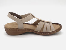 Afbeelding in Gallery-weergave laden, 153-15-008 Dames Sandalen Mode Rieker 608C0-62 Middenbeige  (2973)
