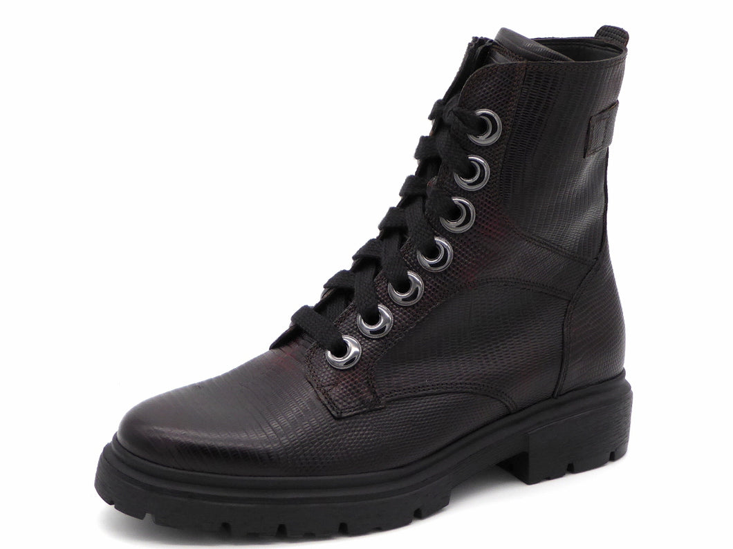 172-29-010 Dames Hoge Schoenen Boot Plat Durea 9809-755-1268 Donkerbruin Wijdte H (3311)