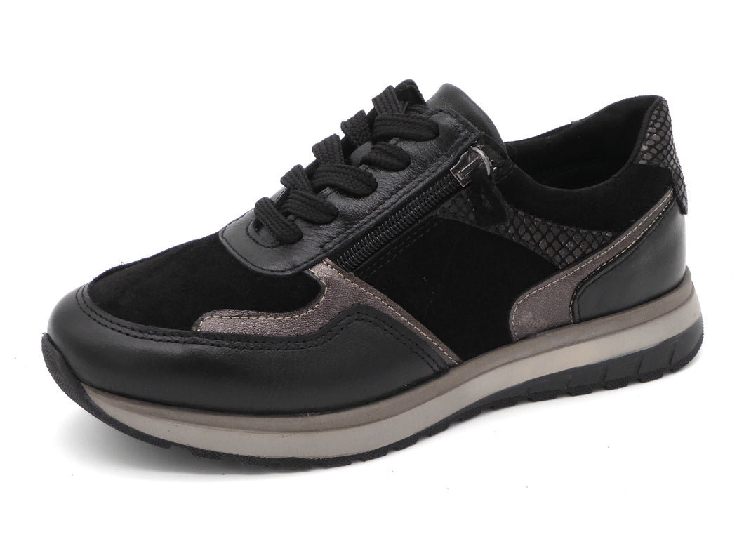 131-91-004 Dames Veterschoenen  Comfort Sens 1770-12861.003 Kivian 01 Zwart Combi Wijdte K (3413)