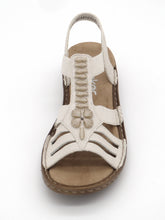 Afbeelding in Gallery-weergave laden, 153-11-012 Dames Sandalen Mode Rieker 60806-80 Lichtbeige  (3554)

