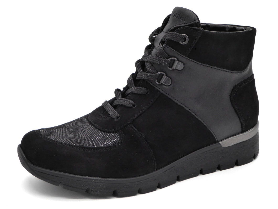 172-99-056 Dames Hoge Schoenen Boot Plat Waldlaufer 626K82-304-001 Zwart Wijdte K (3300)