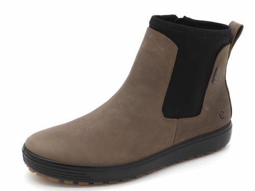 172-19-007 Dames Hoge Schoenen Boot Plat Ecco Soft 7 Tred 450463-02559 Donkerbeige  (3380)