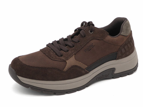 232-29-008 Heren Veterschoenen Sportief Rieker 11003-25 Donkerbruin Wijdte H (3322)