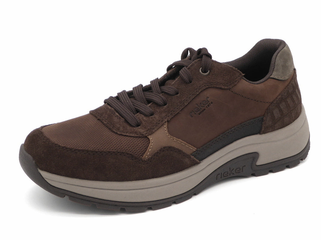 232-29-008 Heren Veterschoenen Sportief Rieker 11003-25 Donkerbruin Wijdte H (3322)