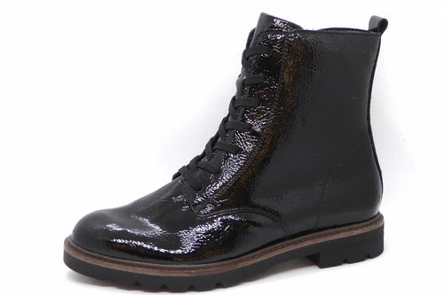 172-95-013 Dames Hoge Schoenen Boot Plat Remonte D2Q71-03 Zwart Lak  (3341)