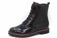 172-95-013 Dames Hoge Schoenen Boot Plat Remonte D2Q71-03 Zwart Lak  (3341)