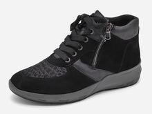 Afbeelding in Gallery-weergave laden, 172-99-058 Dames Hoge Schoenen Boot Plat Waldlaufer Bungeez 831M80-600-001 Zwart Wijdte M (3301)
