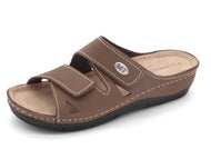 161-19-005 Dames Open Slippers Comfort Marco Tozzi 27512-341 Taupe Donkerbeige  (880)