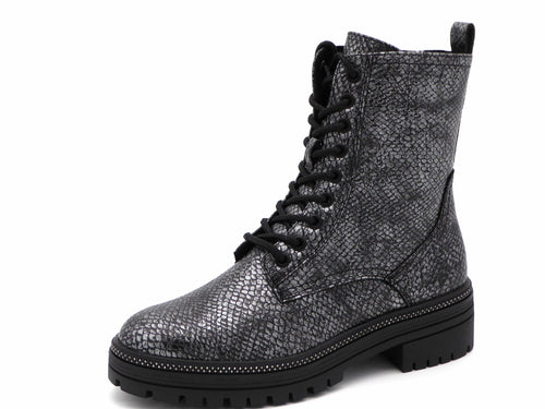 172-89-007 Dames Hoge Schoenen Boot Plat Marco Tozzi 25202-987 Donkergrijs  (3371)