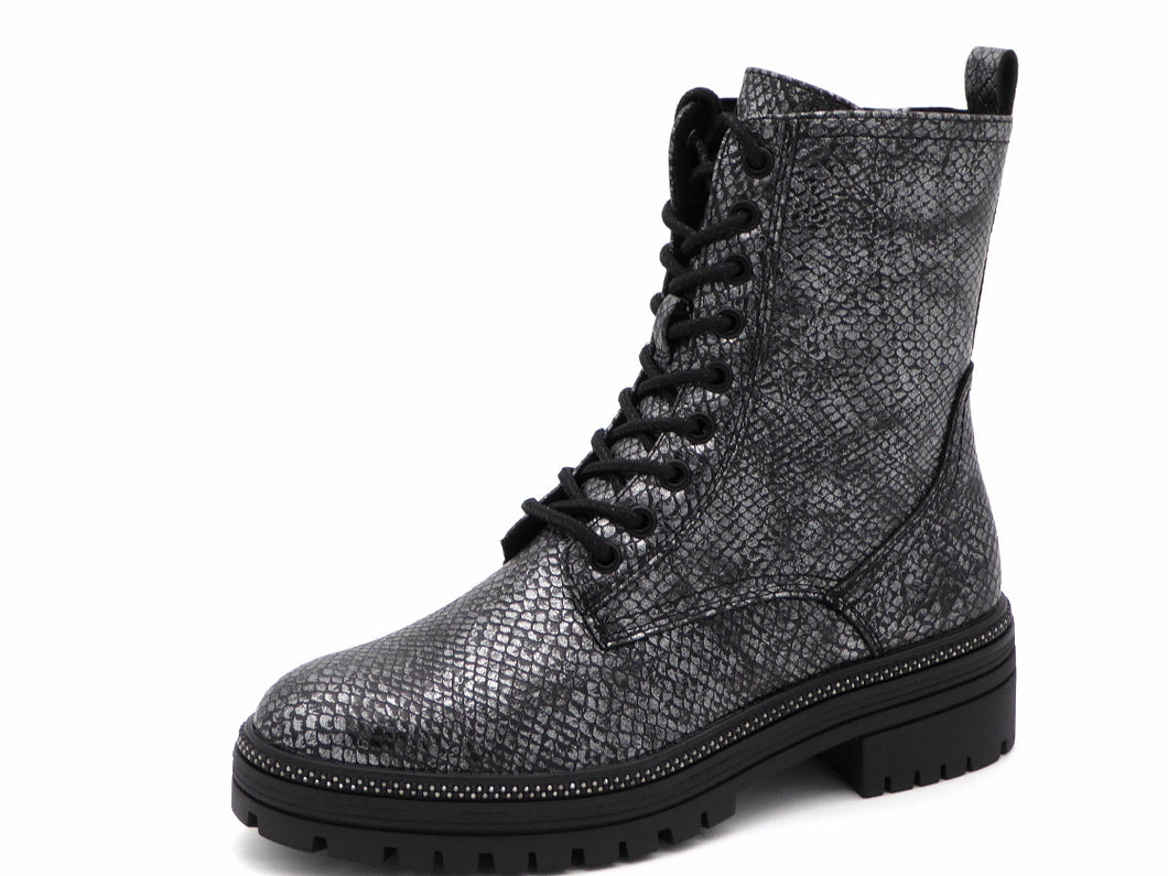 172-89-007 Dames Hoge Schoenen Boot Plat Marco Tozzi 25202-987 Donkergrijs  (3371)