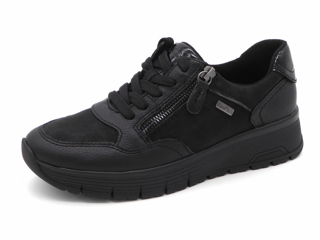 133-99-024 Dames Veterschoenen  Sneaker Jana 23762-007 Zwart Wijdte H (3345)