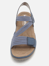 Afbeelding in Gallery-weergave laden, 153-75-004 Dames Sandalen Mode Rieker 64870-14 Middenblauw  (2295)
