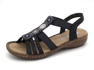 153-79-006 Dames Sandalen Mode Rieker 608G9-14 Donkerblauw  (3548)