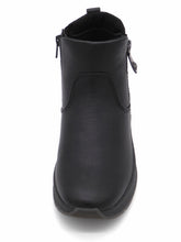 Afbeelding in Gallery-weergave laden, 172-99-062 Dames Hoge Schoenen Boot Plat Jana 25472-001 Zwart Wijdte H (3354)
