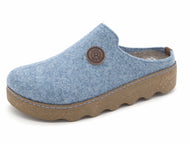182-75-003 Dames Pantoffel-Muilen Ongevoerd Rohde 6120-51 Middenblauw  (2858)