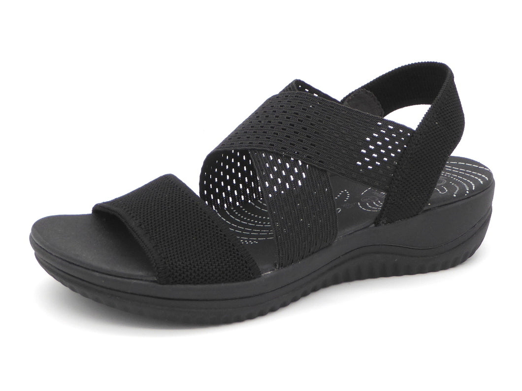 153-99-018 Dames Sandalen Mode Jana 28768-001 Zwart Wijdte H (2912)