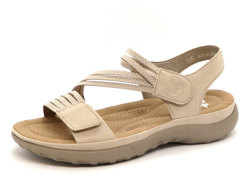 153-15-006 Dames Sandalen Mode Rieker 64870-62 Middenbeige  (2488)