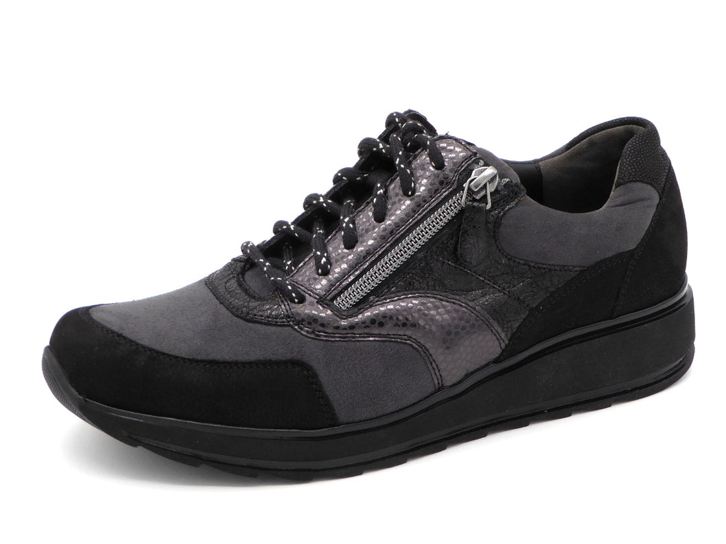 131-99-014 Dames Veterschoenen  Comfort Durea 6279-685-1143 Zwart Wijdte H (2792)