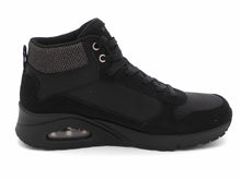 Afbeelding in Gallery-weergave laden, 172-99-070 Dames Hoge Schoenen Boot Plat Skechers Uno Stacre Shine 177181 BBK Zwart  (3434)
