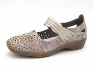113-51-002 Dames Bandschoenen Mode Rieker 41399-92 Combi Kleuren  (2967)