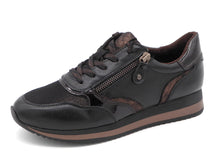 Afbeelding in Gallery-weergave laden, 133-91-005 Dames Veterschoenen  Sneaker Jana 23774-095 Zwart Combi Wijdte H (2743)
